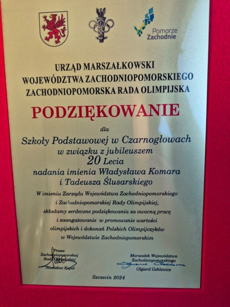 PODZIĘKOWANIE DLA SZKOŁY